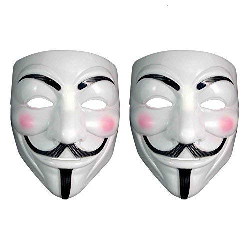FAVELA Unisex Long lasting Theme Parties Versatile Vendetta Comic Anonymous Face Mask (Comic White (Set of 2) - Image 1