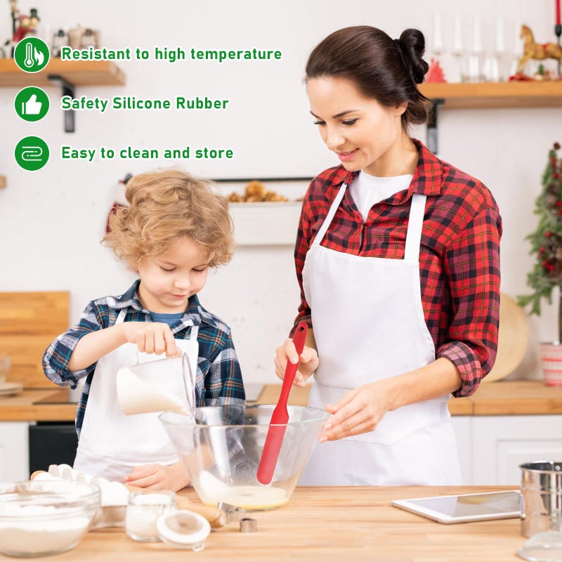 CATOSUM 4 Pcs Silicone Jar Spatulas, Non-Stick Heat Resistant Cake Cream Spatulas Set, 9.8 inch Cake Cream Butter Spatulas(4 colorsï¼‰ - Image 3