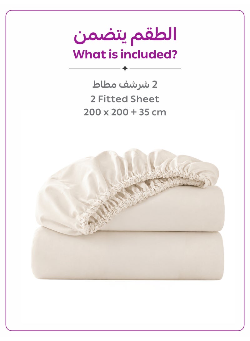 Donetella Super King Fitted Sheets 200x200 cm – Pack of 2 | OEKO-TEX Certified Brushed Microfiber | Deep Pocket with 360° All-Round Elastic | Ultra Soft, Wrinkle Resistant, Easy Care | Safe for Sensitive Skin - Image 5