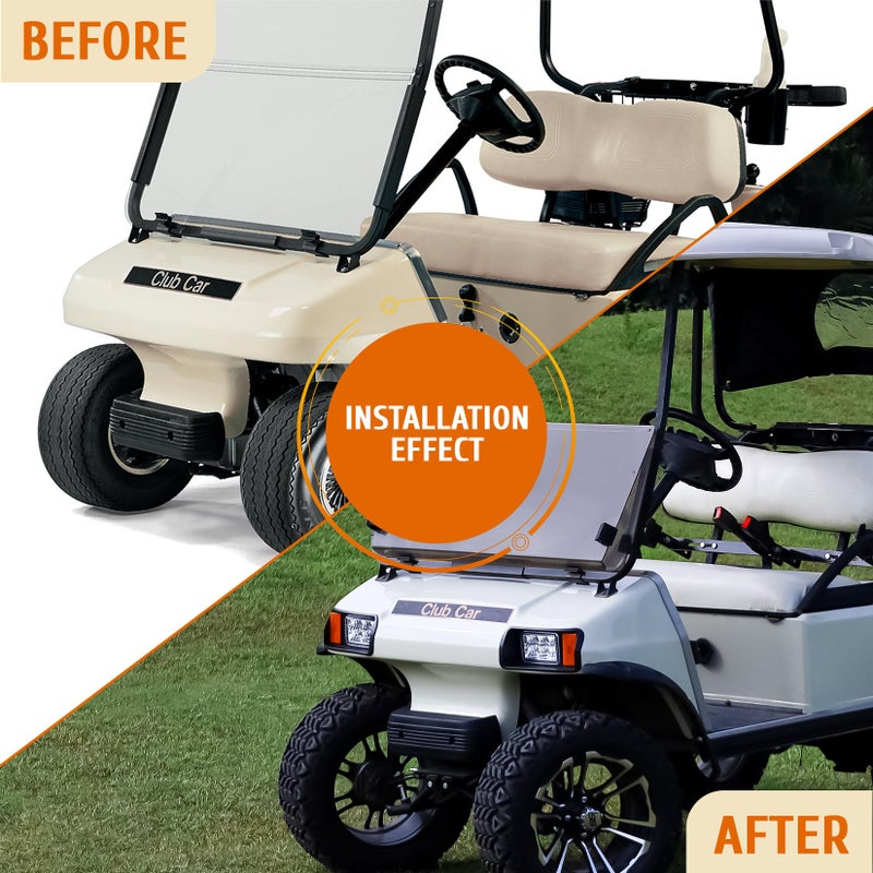 Drive-up Club Car DS LED Headlight Kit, 12V Factory Style LED Headlights with Adapter Wire for Club Car DS 1993-up Gas and Electric Golf Carts, OEM 101988001 - Image 5