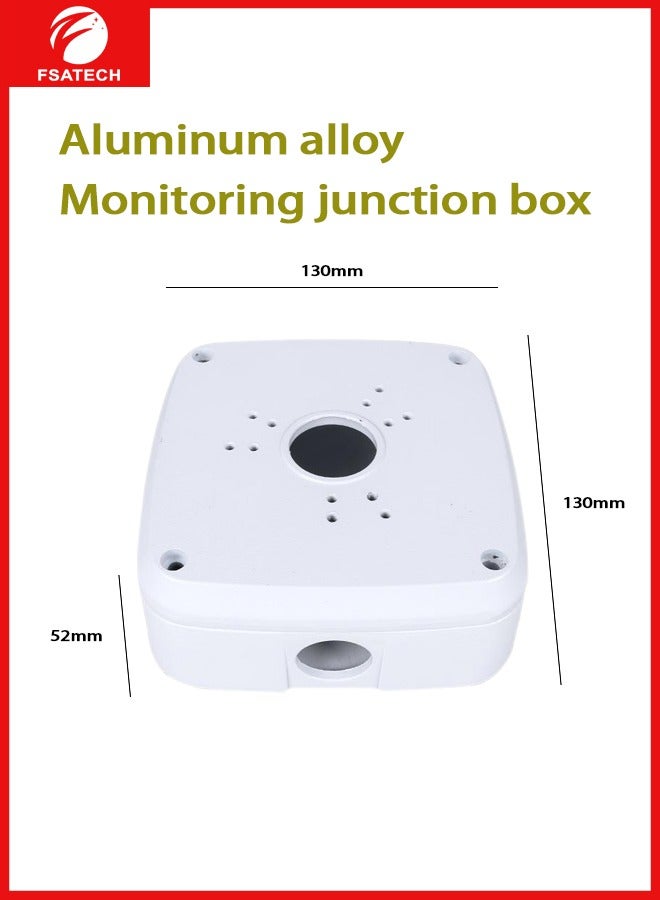 FSATECH صندوق وصلات المراقبة 130*130*52 مم، سبائك الألومنيوم، حاوية GE Engineering مختومة DIY صندوق وصلات طرفية، قطعة واحدة، أبيض - Image 2