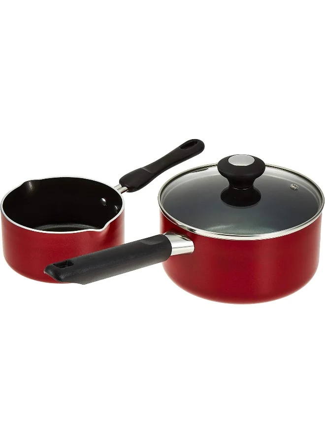 Prestige Prestige Aluminum Classique Non-Stick Cookware Set Of 16-Piece, Red