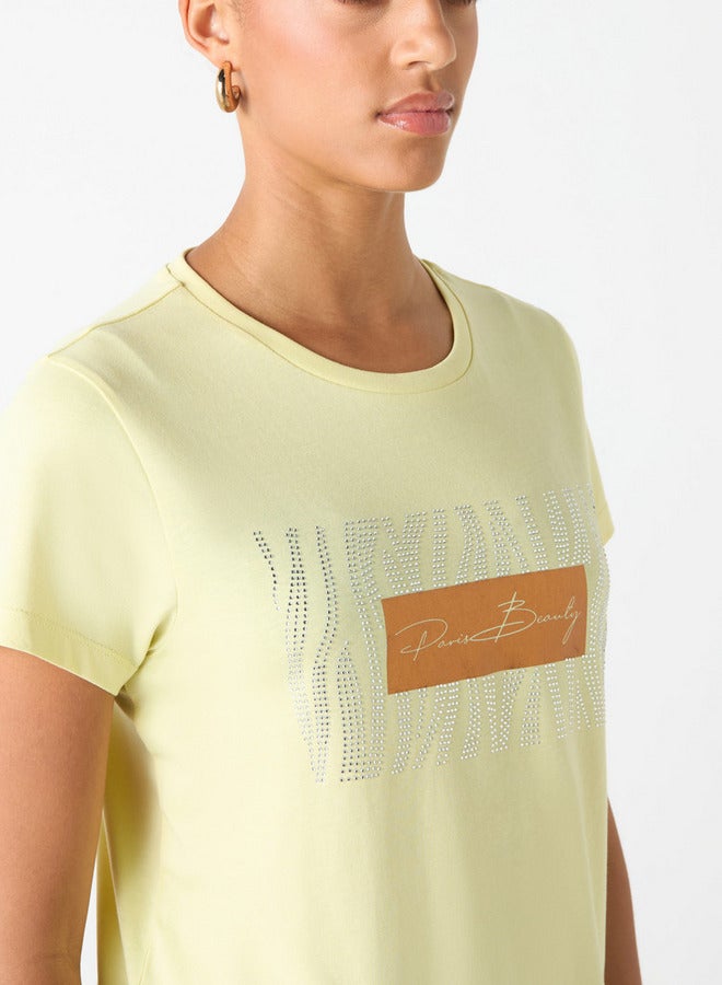 سبلاش فيڤ تيشيرت بياقة دائرية مزين بأكمام قصيرة - Image 4