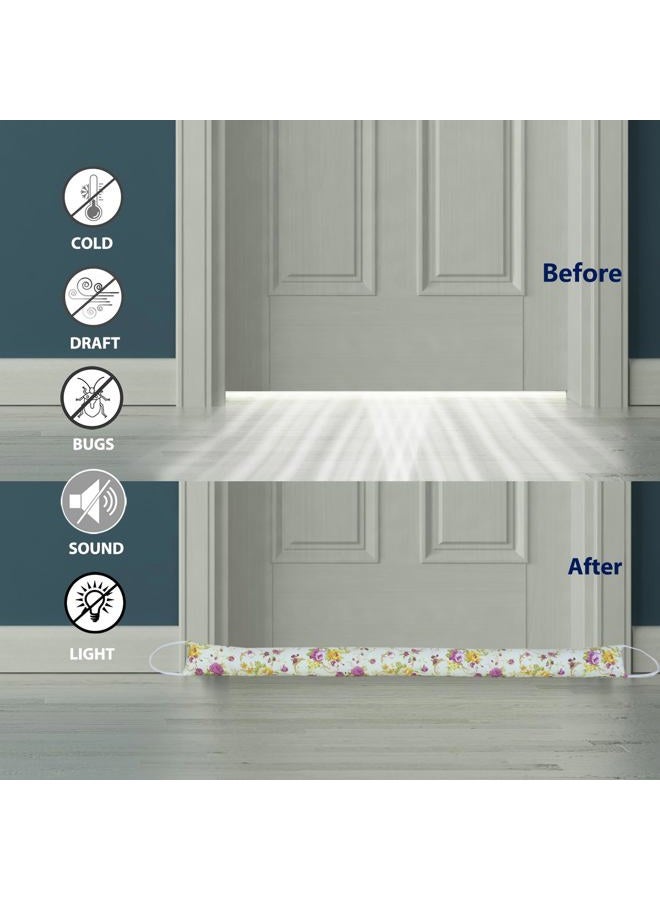 CERAYOU 2 Pack 36 Inch Under Door Blocker Door Draft Stopper, Bottom Blocker Weighted Gap Filler Saving Energy Sound Air Noise Light Stopper Canvas Cotton Cartoon Print 2.2Lb - Image 3