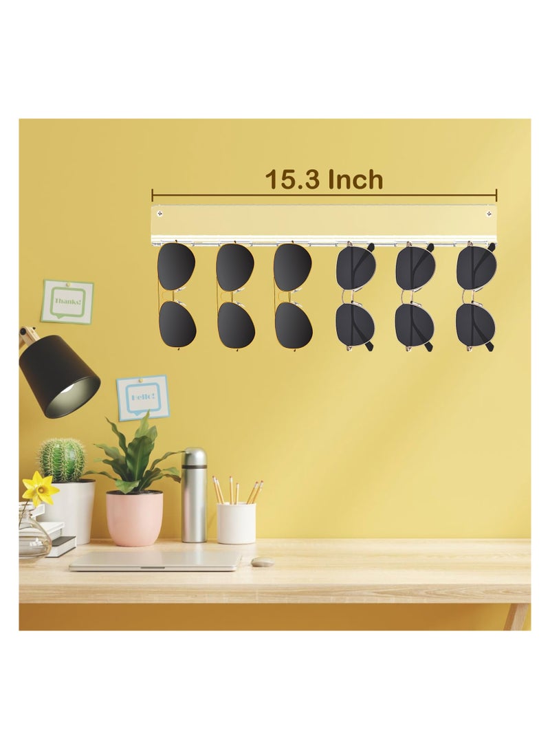 SYOSI منظم نظارات شمسية على الحائط، رف عرض نظارات أكريليك معلق، حامل تخزين نظارات متعددة لغرفة النوم ومدخل المنزل، منظم نظارات شمسية شفاف مثبت على الحائط بسعة 6 فتحات (حزمة من 3) - Image 4