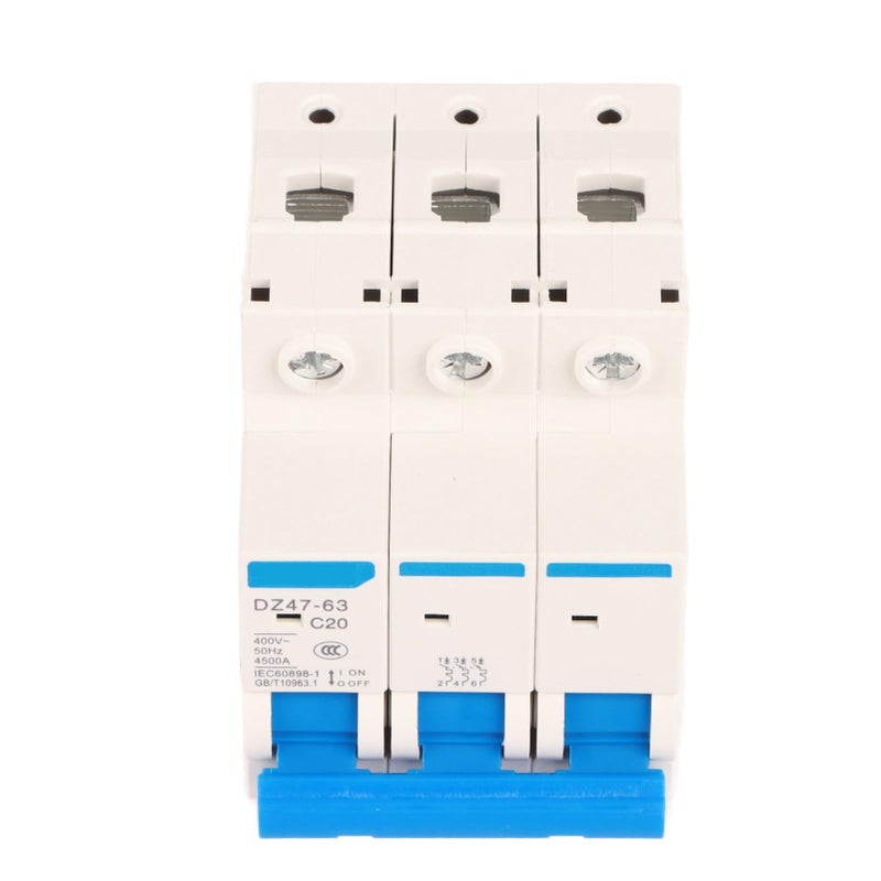 20A 3 Pole Miniature Circuit Breaker MCB Safety Switch DZ47 63 AC 400V - Image 2