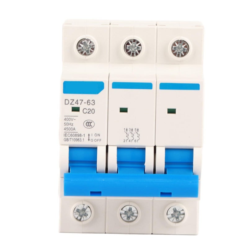 20A 3 Pole Miniature Circuit Breaker MCB Safety Switch DZ47 63 AC 400V - Image 1