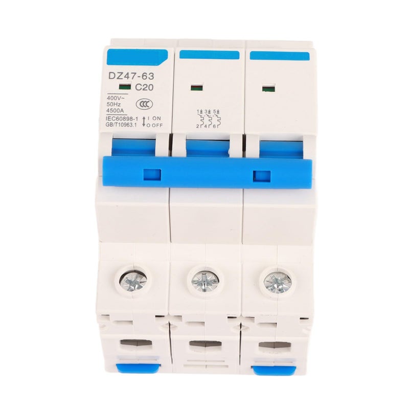 20A 3 Pole Miniature Circuit Breaker MCB Safety Switch DZ47 63 AC 400V - Image 5