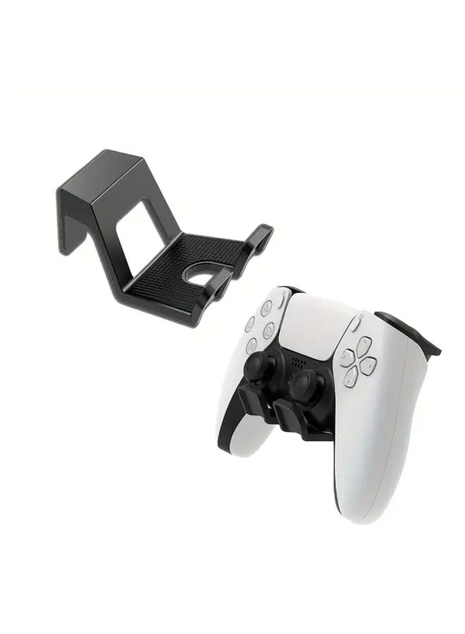 White Wall Mounted Headphone Holder 2PCS Adjustable Gaming Headset Controller Mount with Strong Adhesive Hooks Space Saving Design - Image 1