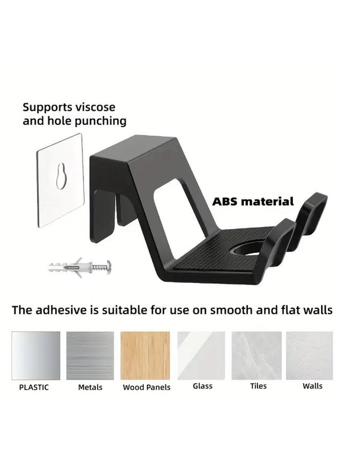 White Wall Mounted Headphone Holder 2PCS Adjustable Gaming Headset Controller Mount with Strong Adhesive Hooks Space Saving Design - Image 5