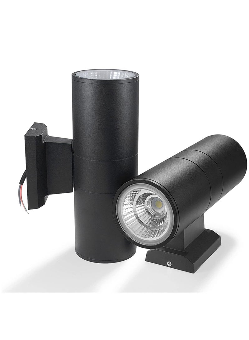 Modern Outdoor Wall Light, Up and Down Cylinder Wall Lamp, Waterproof Exterior Sconce for Garden, Patio, Porch, and Balcony - White - Image 2