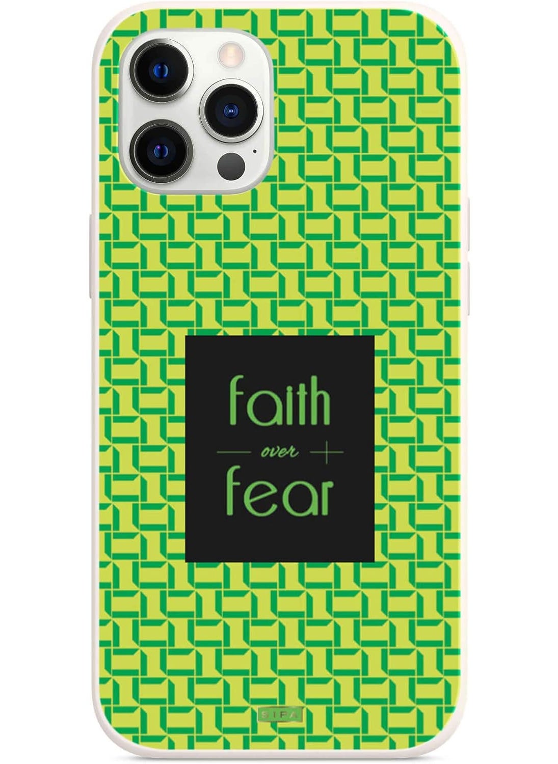 SIPA SIPA Quotes Pattern Phone Case Designed for iPhone 12 pro Max 67 with White Side Faith Over Fear  - Image 1
