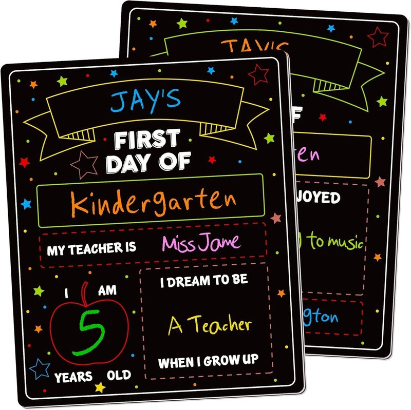 Al Raied ARS® First and Last Day of School Sign - Double Sided Chalkboard for Kindergarten Memories - Image 1