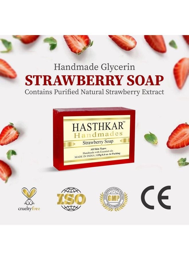 byPurenaturals - Hasthkar Handmades Handmade Natural Herbal Strawberry Soap 125Gm - Image 1