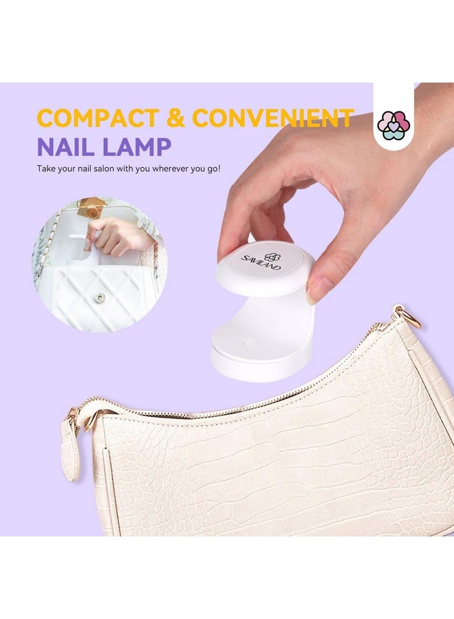 سافي لاند مصباح أظافر صغير من سافيلاند، مصباح أظافر جل سريع الجفاف 16 واط، ضوء الأشعة فوق البنفسجية محمول لتمديد الأظافر بسهولة وسرعة، مصباح معالجة بالأشعة فوق البنفسجية LED للمبتدئين في فن الأظافر DIY - Image 3