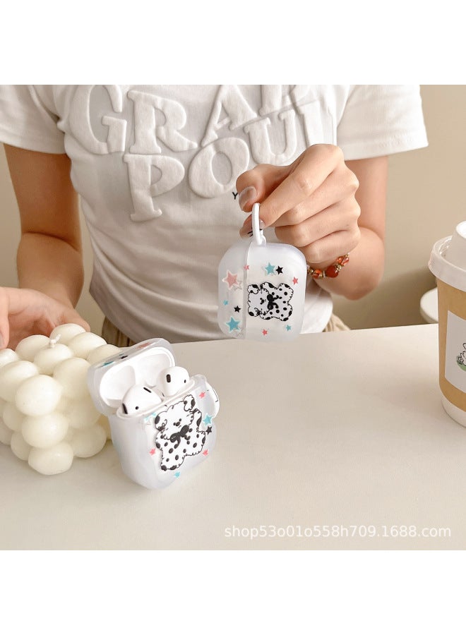 For Apple AirPods2 Generation Wireless Bluetooth Headphone Case AirPodsPro Star Bear Cartoon Headphone Case-Color:Frosted Transparent-Model:Airpods 4 [double-sided Painted Independent Packaging]  - Image 3