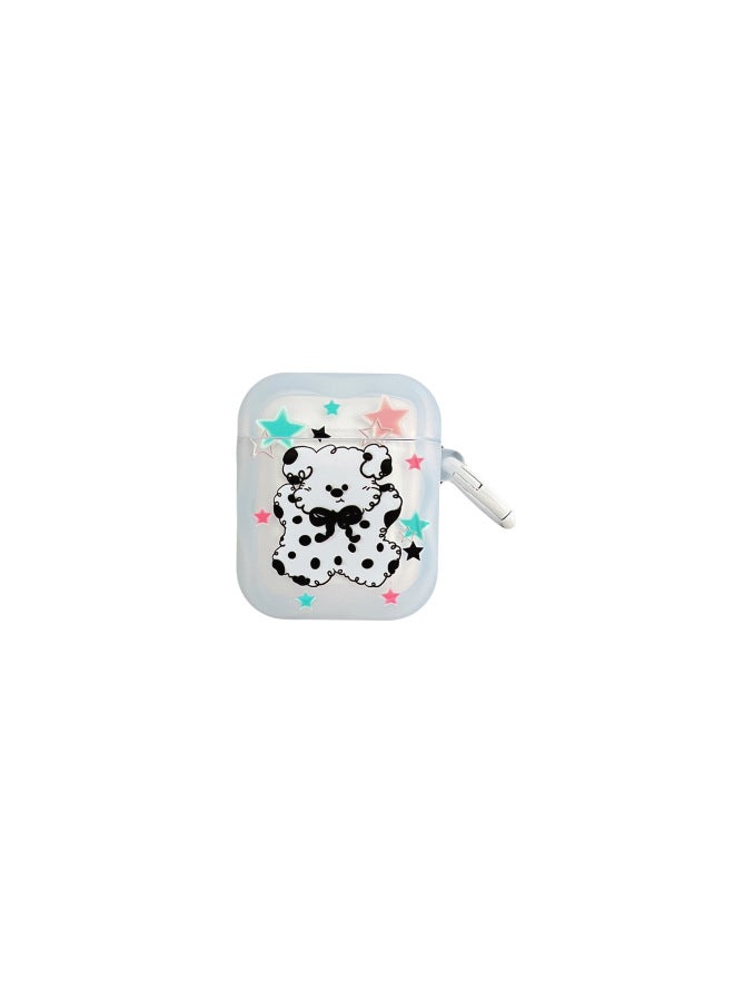 For Apple AirPods2 Generation Wireless Bluetooth Headphone Case AirPodsPro Star Bear Cartoon Headphone Case-Color:Frosted Transparent-Model:Airpods 4 [double-sided Painted Independent Packaging]  - Image 5