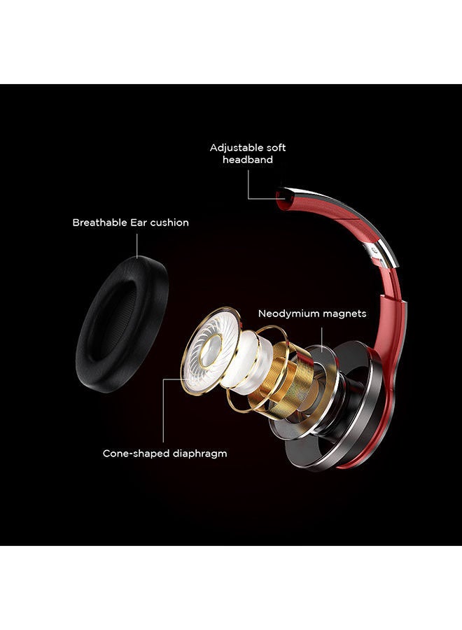 Lenovo HD200 Bluetooth Over-Ear Headphones - Black Red