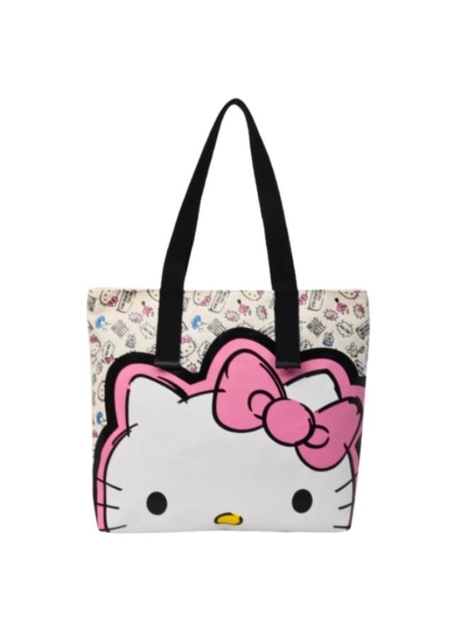 Sanrio Hello Kitty Tote Bag – Cute Canvas Shoulder Bag with Printed Design, Large Capacity for Daily Use  - Image 1