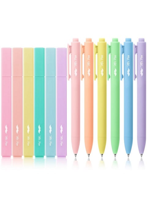 Mr. Pen- Aesthetic Highlighters and Gel Pens, 12 Pack, Pastel Color Bible Highlighters No Bleed, Colorful Ink Gel Pens Fine Point 0.7mm, Highlighter Pens, No Bleed Highlighters for Bibles, Gel Pens