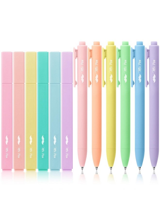 Mr. Pen- Aesthetic Highlighters and Gel Pens, 12 Pack, Pastel Color Bible Highlighters No Bleed, Colorful Ink Gel Pens Fine Point 0.7mm, Highlighter Pens, No Bleed Highlighters for Bibles, Gel Pens