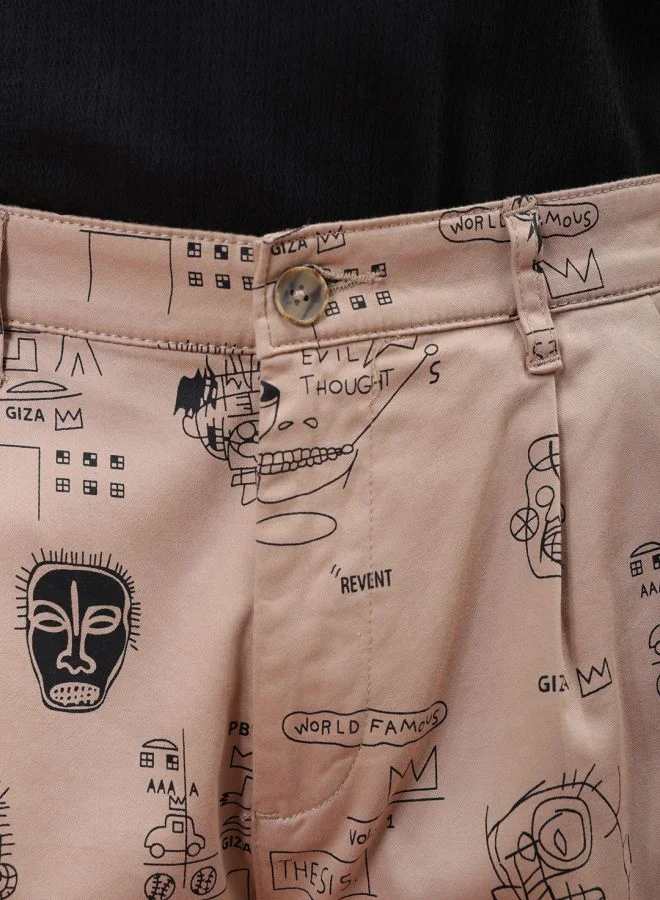 ذا انديان كراج كو Men Relaxed Fit Stretchable Graphic Printed Mid-Rise Resort Wear Shorts