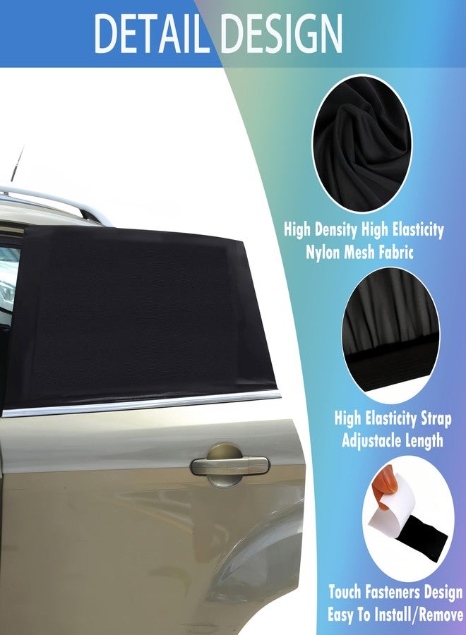 Beicarin Car Window Sun Shade Cover -2 Pack Breathable Mesh Car Rear Side Window Shade Sunshade UV Protection for Baby Kids Pet Size M, Mosquito Net Curtain Fit for Most(95%) of Cars, Cover Full Window - Image 4