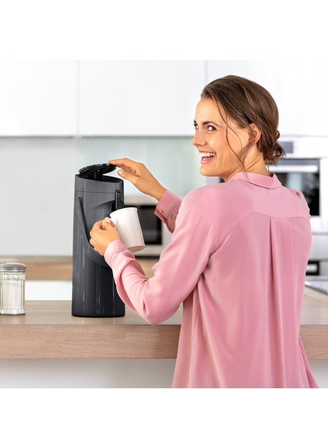 إمزا ترمس قهوة وشاي أمزا EMSA PONZA ☕ سعة 1.9 لتر – ترمس ضيافة بمضخة ضغط ومقبض حمل – رمادي أنثراسايت ✨ - Image 1