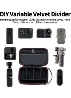 TELESIN TELESIN Carrying Case Organizer for GoPro Insta360 DJI Action Camera, with DYI Divider Waterproof Hard Protect Travel Carry Bag for Hero 12 11 10 9 8 X2 X3 GO2 GO3 Selfie Stick Strap Mount Accessories  - Image 5