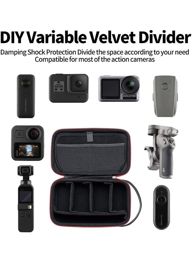 TELESIN TELESIN Carrying Case Organizer for GoPro Insta360 DJI Action Camera, with DYI Divider Waterproof Hard Protect Travel Carry Bag for Hero 12 11 10 9 8 X2 X3 GO2 GO3 Selfie Stick Strap Mount Accessories  - Image 5