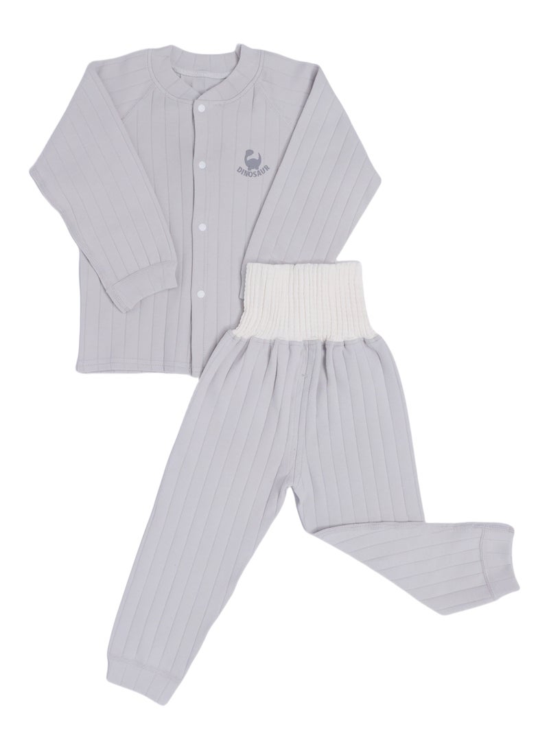 Unisex Organic Cotton Baby 2-Piece Set: Button-Up Top & Elastic Waist Pants for 6-24 Months - Daycare & Play  - Image 2