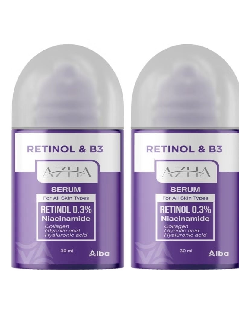 سيروم أزها للريتينول لتقليل تجاعيد البشرة 30 مل 1+1