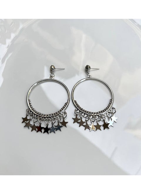 Stars Group Earring Of Fluffy Women's Accessories-Silver