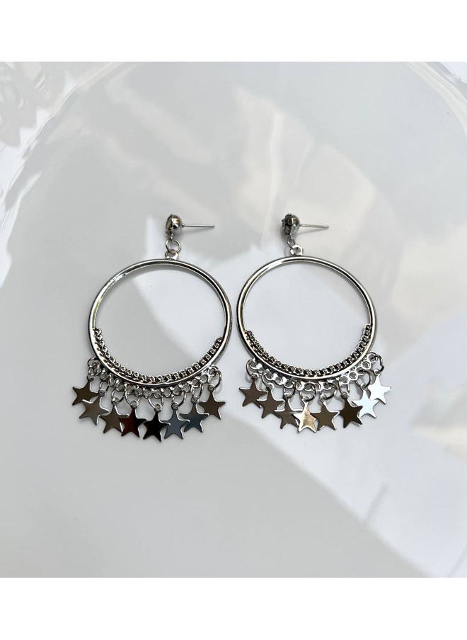 FLUFFY - Stars Group Earring Of Fluffy Women's Accessories-Silver - Image 1