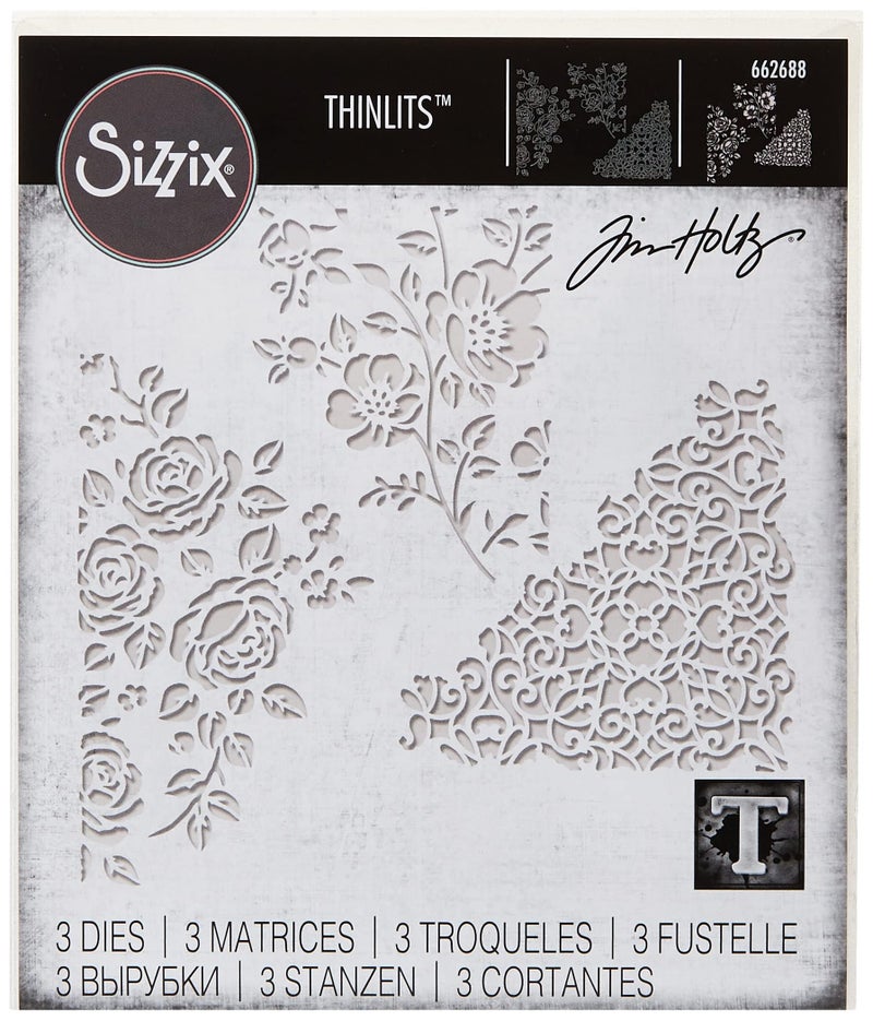 Sizzix Thinlits Die Set 3PK - Mixed Media, 9,53cm x 9,53 cm - 7,3 cm x 8,89 cm