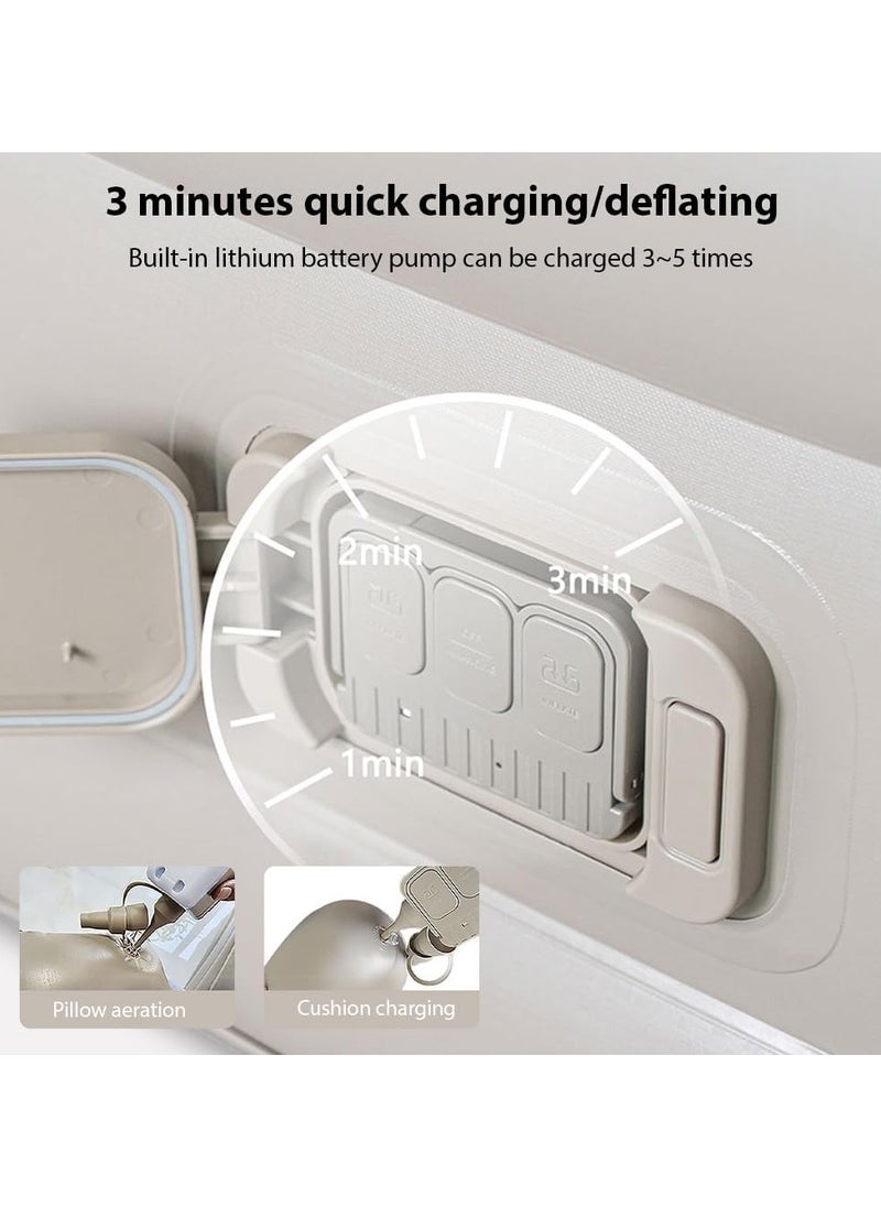 YQbest - Inflatable Mattress with Electric Pump One Click Automatic Quick Inflation Deflation Air Mattress Comfortable Water-resistance 2 Person for Home Guests Travel Camping Hiking Portable Air Bed - Image 1