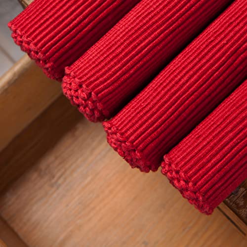 Now Designs Spectrum Placemats Ribbed Cotton, Chili Red, 19x13 inches (901495aa), Large, Set of 4 - Image 5