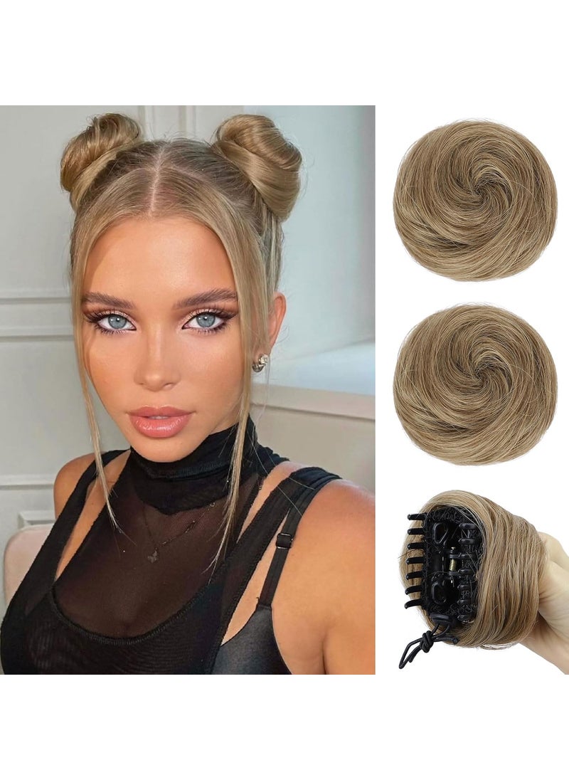 HANYUDIE - HANYUDIE Space Buns Hair Pieces 2PCS Claw Clip in Hair Bun Mini Bun Hair Scrunchies Extension for Women Girls 1018 - Image 1