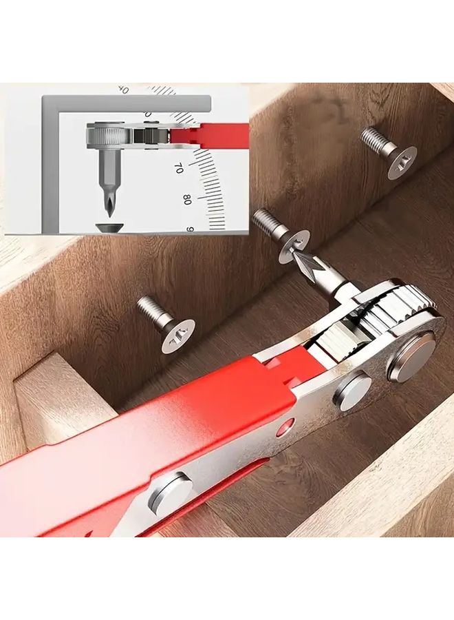 11 قطعة مجموعة وجع أورانج ذو مقبض دوار مع رؤوس مفك 36 سن من الفولاذ للأماكن الضيقة - Image 4