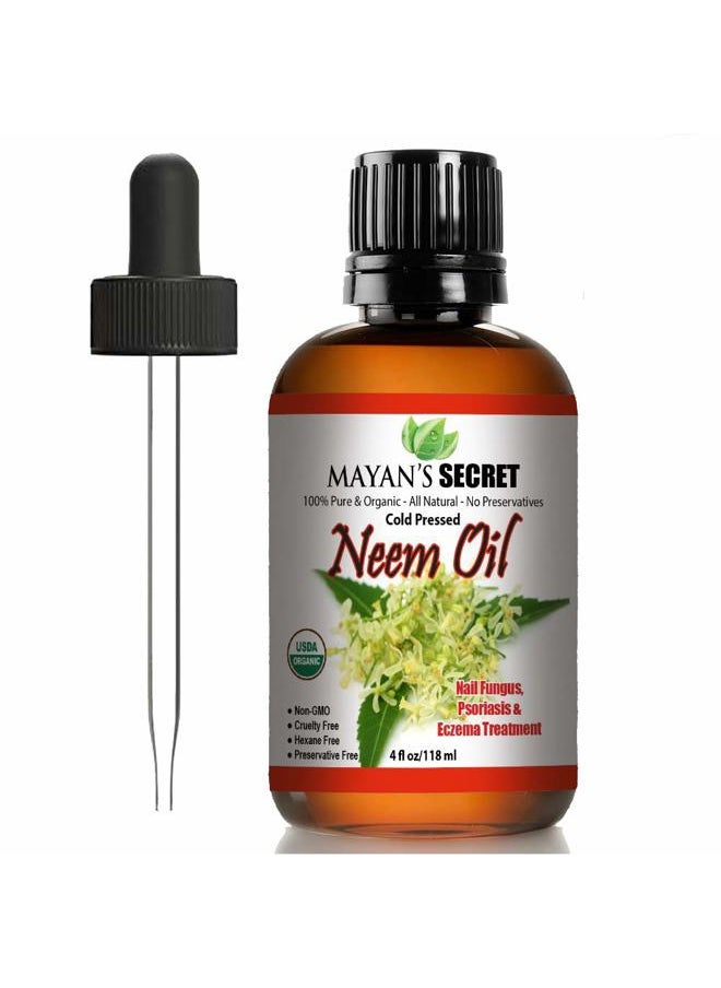 Mayan's Secret USDA Certified Organic Neem Oil Pure Cold Press, Unrefined for Skin care, Hair Care  - Image 1