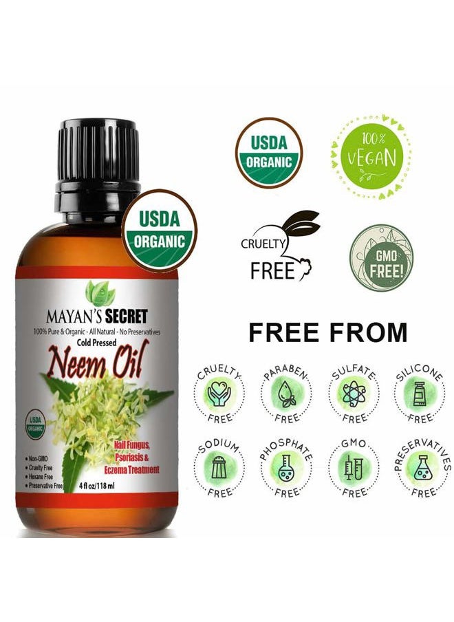 Mayan's Secret USDA Certified Organic Neem Oil Pure Cold Press, Unrefined for Skin care, Hair Care  - Image 3