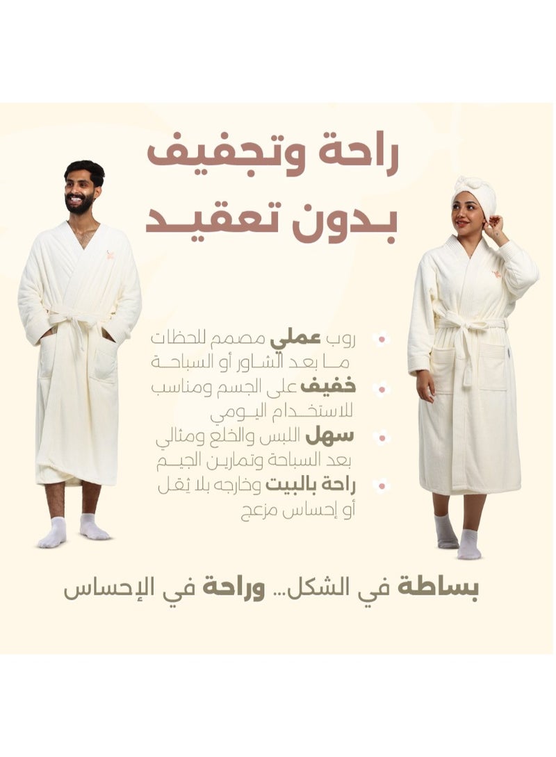 Relef Luxury Couples Bathrobe Set – Premium Quick-Dry Coral Fleece Microfiber Robes for Couples, Soft & Absorbent Home Spa Bathrobes - Dark Blue - Image 3