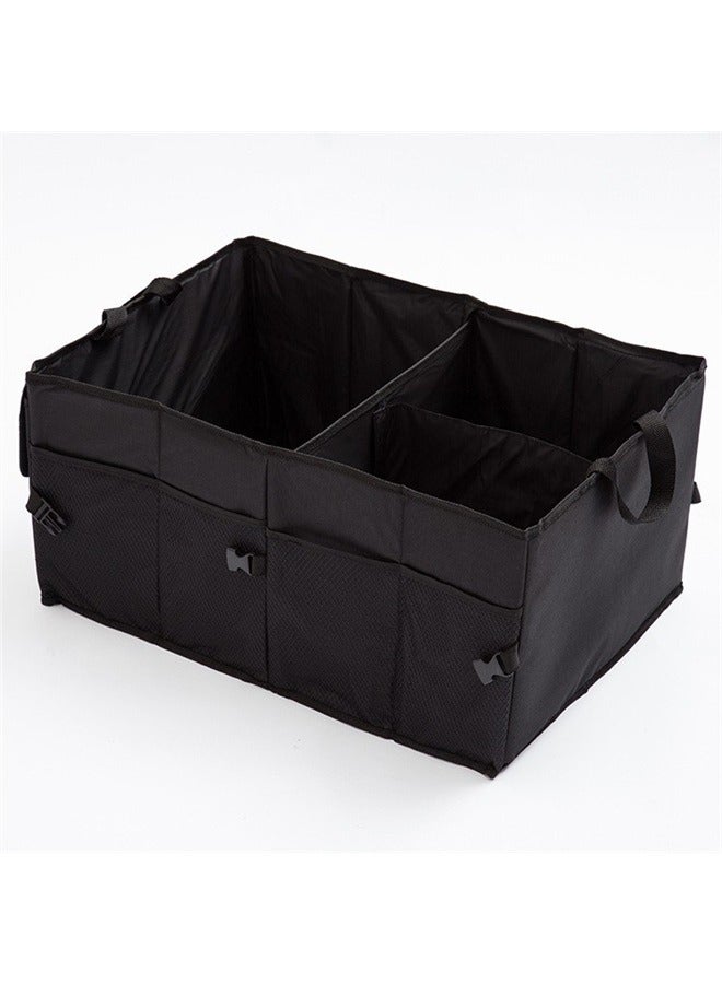 yongsheng Car Trunk Organizers with Handle - Oxford Car Storage Box, Multi Compartment Foldable Trunk Organizer for Auto, Truck, Black  - Image 1