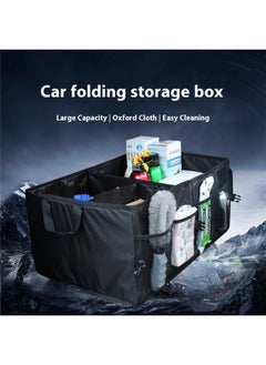 yongsheng Car Trunk Organizers with Handle - Oxford Car Storage Box, Multi Compartment Foldable Trunk Organizer for Auto, Truck, Black  - Image 2