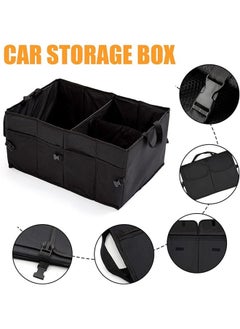 yongsheng Car Trunk Organizers with Handle - Oxford Car Storage Box, Multi Compartment Foldable Trunk Organizer for Auto, Truck, Black  - Image 3
