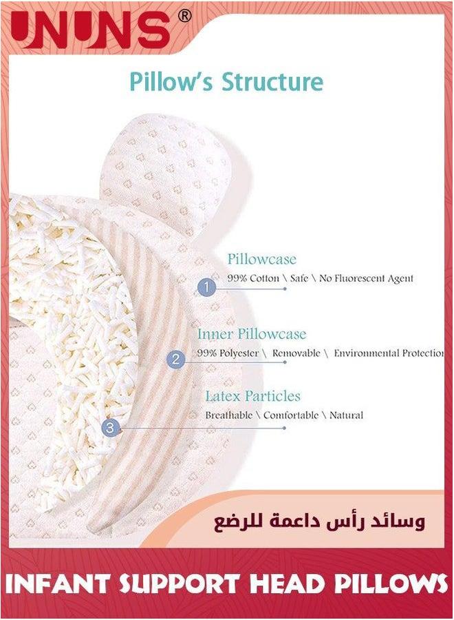 يو إن يو إن أس Nursery Pillows,Infant Support Head Pillows,Baby Shaping Pillow,Newborn Cushion U-Shaped Pillow,Soft Baby Neck Pillow,Head Sleeping Pillow,Latex Pillow For Infants 0-12 Months - Image 2