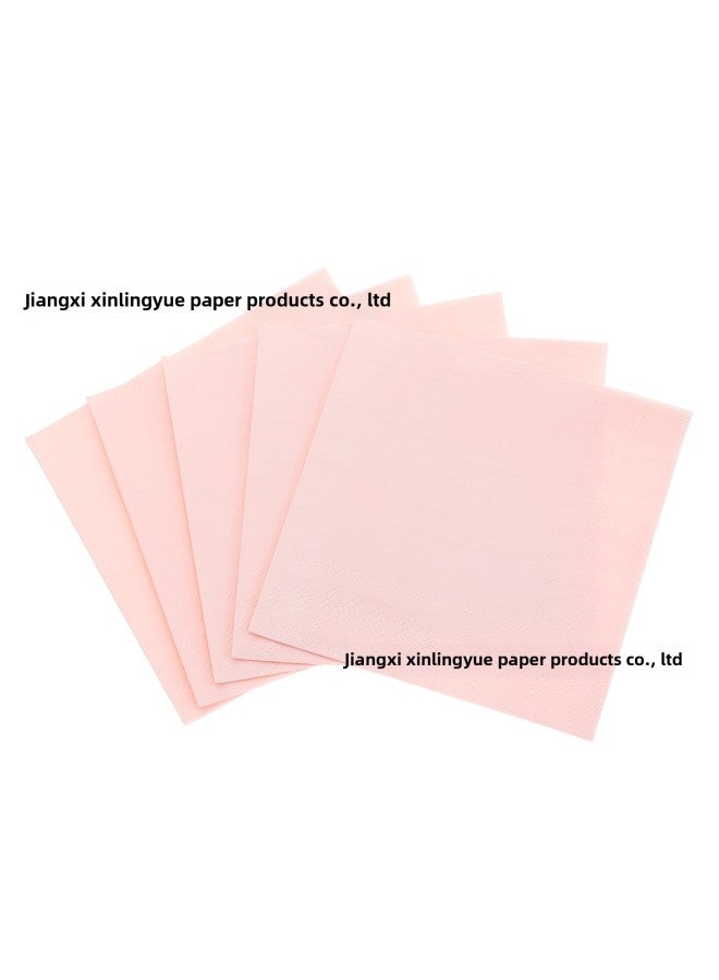 Variety Of Paper Towels Can Make Printed Napkins Disposable Paper Towels To Make Holiday Party Supplies-Color:Tissue 25*25-light Pink - Image 1