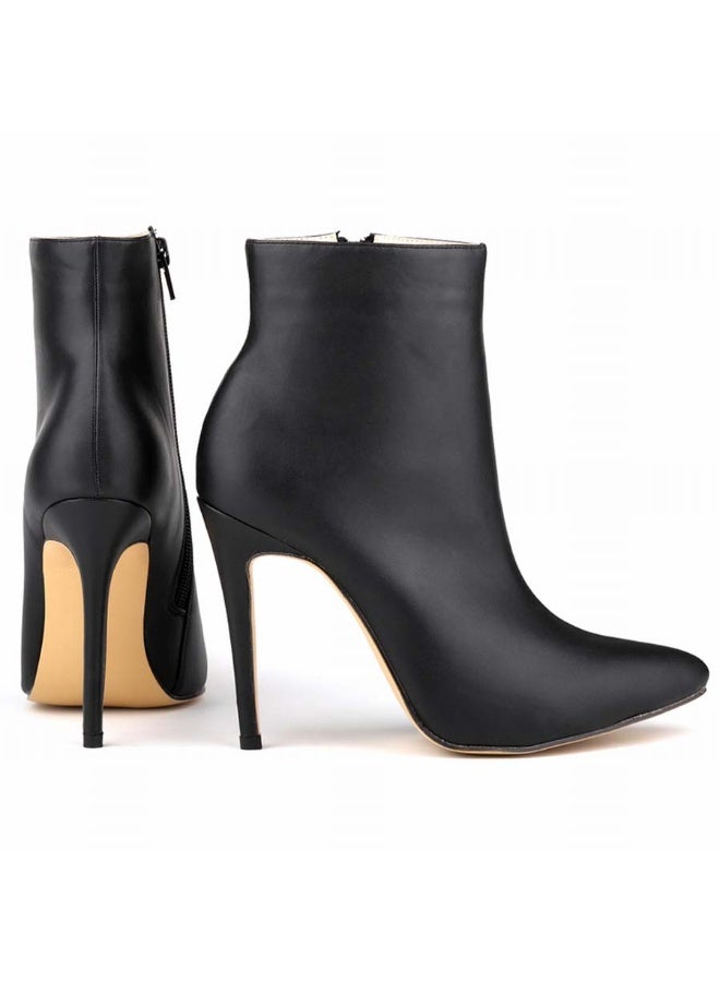 Loquat Autumn and winter short-cylinder Martin stiletto high-heeled boots 11cm Black  - Image 5