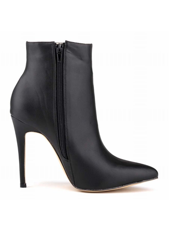 Loquat Autumn and winter short-cylinder Martin stiletto high-heeled boots 11cm Black  - Image 2