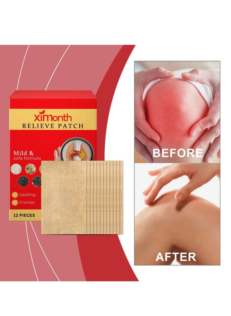 ximonth 12 Pcs Relieve Patch for Swelling and Cramps Promote Circulation Reduce Swelling and Stiffness Relieve Discomfort of Joints Joint Pain Relief Patch Bunion Pain Reliefs Patches  - Image 2